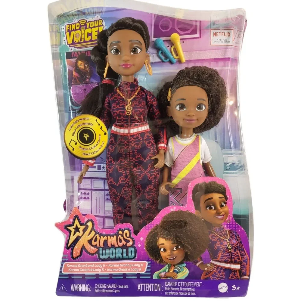 Mattel Karma's World Karma Grant & Lady K Doll 2-Pack Find Your Voice‎ Netflix